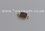 NGC5863 10*12mm rectangle plated druzy agate connectors wholesale