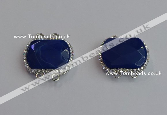 NGC5897 18*22mm freeform agate gemstone connectors wholesale