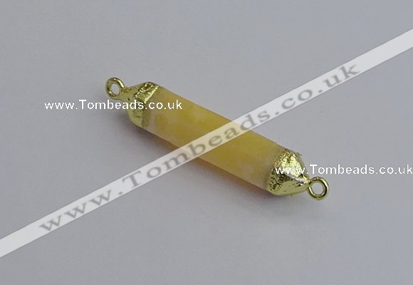 NGC5947 8*40mm tube yellow lace calcite connectors wholesale