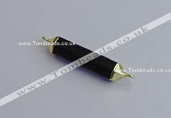 NGC5955 8*40mm tube black agate connectors wholesale