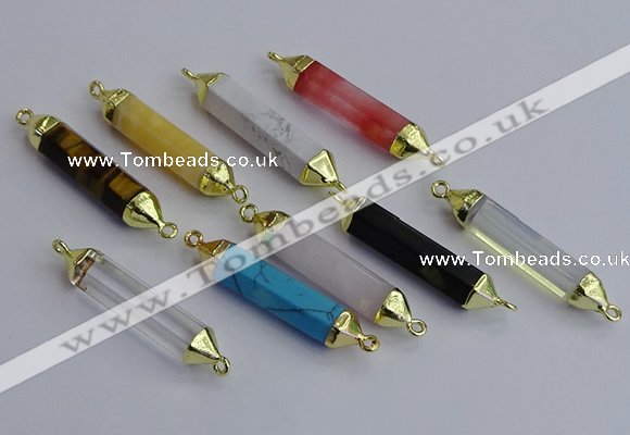 NGC5958 8*40mm tube mixed gemstone connectors wholesale