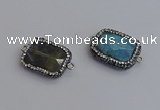 NGC5961 18*22mm faceted rectangle labradorite connectors wholesale