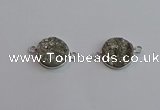 NGC5981 15mm coin plated druzy agate connectors wholesale