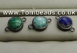 NGC5990 12mm coin mixed gemstone connectors wholesale