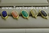 NGC5998 10*16mm oval mixed gemstone connectors wholesale