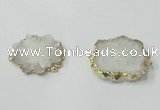 NGC600 15*20mm - 30*35mm freeform druzy agate connectors wholesale