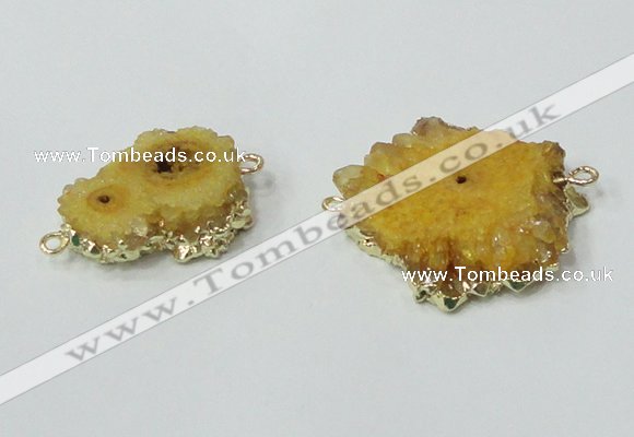 NGC601 15*20mm - 30*35mm freeform druzy agate connectors wholesale