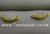 NGC6018 5*8mm oval plated druzy agate connectors wholesale