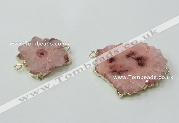 NGC603 15*20mm - 30*35mm freeform druzy agate connectors wholesale