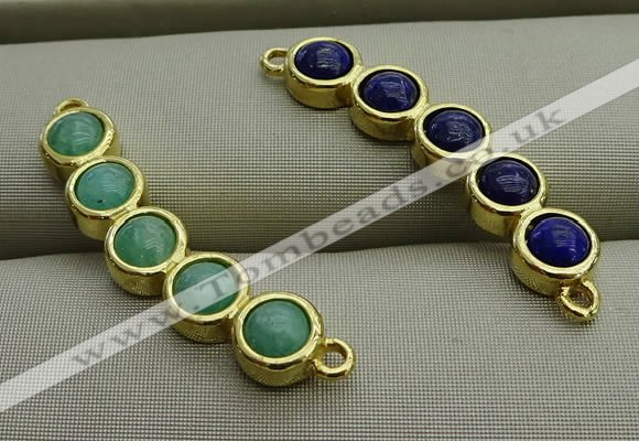 NGC6034 6*30mm mixed gemstone connectors wholesale