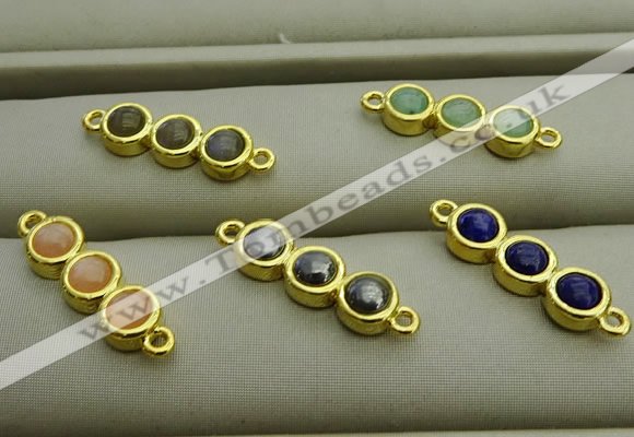 NGC6037 6*18mm mixed gemstone connectors wholesale