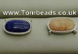 NGC6041 10*16mm oval mixed gemstone connectors wholesale