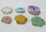 NGC606 15*20mm - 30*35mm freeform druzy agate connectors wholesale