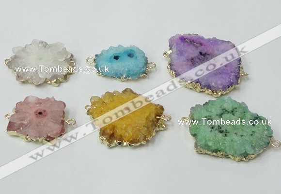 NGC606 15*20mm - 30*35mm freeform druzy agate connectors wholesale