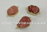 NGC621 15*20mm - 30*40mm freeform druzy agate connectors wholesale