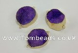 NGC622 15*20mm - 30*40mm freeform druzy agate connectors wholesale