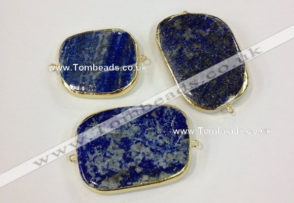 NGC628 30*40mm - 35*45mm freeform lapis lazuli connectors wholesale