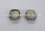 NGC629 24*25mm - 26*28mm freeform druzy agate connectors wholesale