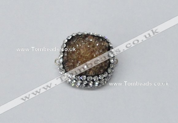 NGC632 24*25mm - 26*28mm freeform plated druzy agate connectors