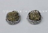 NGC633 24*25mm - 26*28mm freeform plated druzy agate connectors