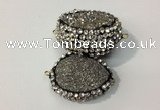 NGC635 20*28mm - 25*30mm freeform plated druzy agate connectors