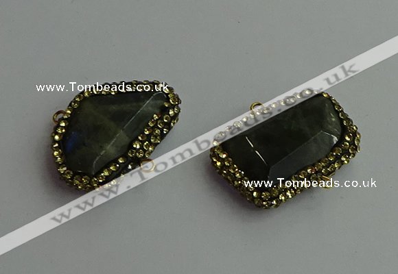 NGC6550 18*25mm - 25*30mm freeform labradorite connectors