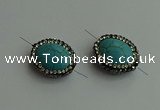 NGC6554 16*20mm oval turquoise connectors wholesale