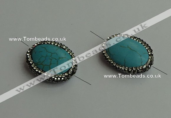 NGC6555 20*25mm oval turquoise connectors wholesale