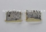 NGC661 25*30mm - 30*40mm rectangle druzy agate connectors wholesale