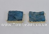 NGC662 25*30mm - 30*40mm rectangle druzy agate connectors wholesale