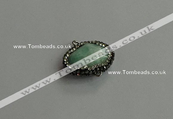 NGC6658 18*25mm faceted freeform amazonite connectors