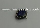 NGC6664 18*25mm faceted freeform lapis lazuli connectors