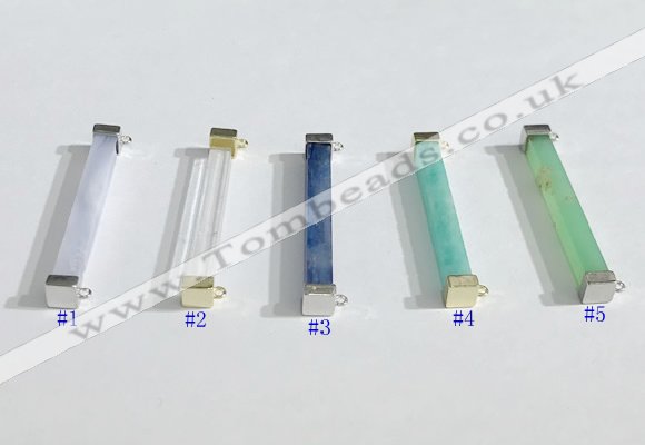 NGC7020 3*32mm cuboid  mixed gemstone connectors wholesale