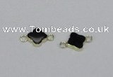 NGC721 14mm flower black agate gemstone connectors wholesale