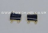 NGC728 13*18mm trapezoid lapis lazuli connectors wholesale