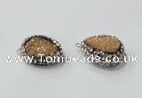 NGC731 16*22mm - 18*25mm freeform plated druzy agate connectors