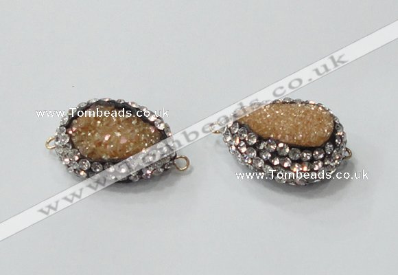 NGC731 16*22mm - 18*25mm freeform plated druzy agate connectors