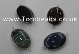 NGC75 22*30mm oval agate gemstone connectors wholesale