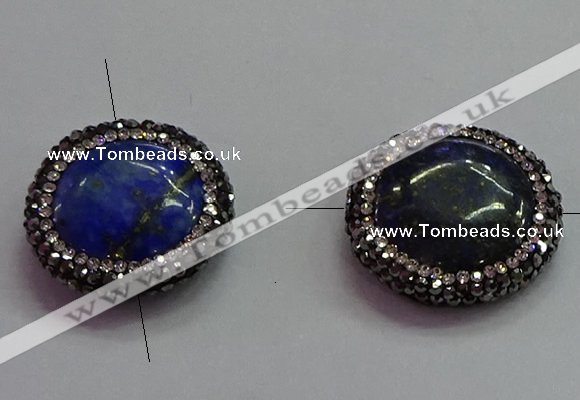 NGC7522 25mm coin lapis lazuli connectors wholesale