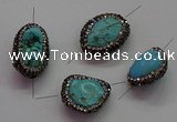 NGC7529 15*20mm - 18*25mm nuggets turquoise connectors wholesale
