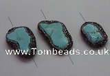 NGC7530 15*20mm - 18*25mm freeform turquoise connectors wholesale