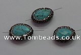 NGC7532 18*22mm - 20*25mm faceted teardrop turquoise connectors