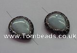 NGC7537 22*30mm flat teardrop quartz connectors wholesale