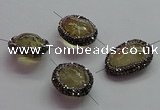 NGC7558 18*22mm - 20*30mm freeform citrine connectors wholesale