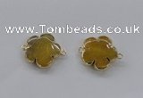 NGC851 28mm - 30mm flower agate gemstone connectors wholesale