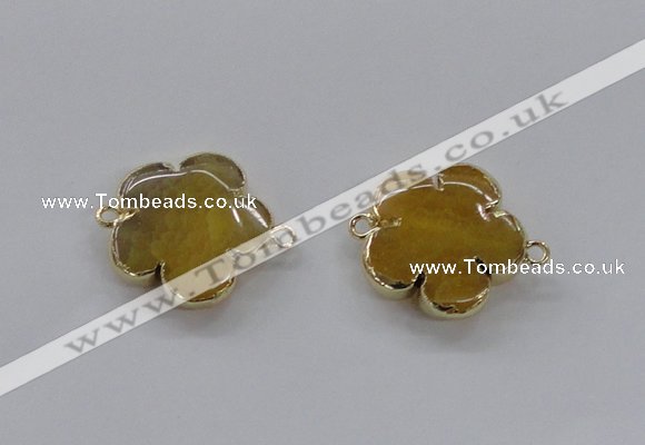 NGC851 28mm - 30mm flower agate gemstone connectors wholesale