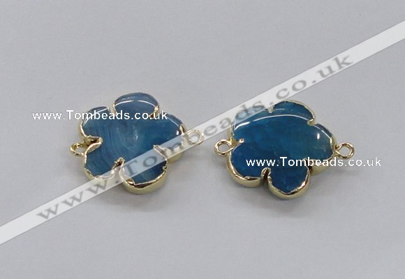 NGC854 28mm - 30mm flower agate gemstone connectors wholesale