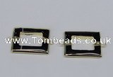 NGC872 30*40mm rectangle black agate gemstone connectors wholesale