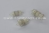 NGC957 10*14mm - 12*22mm tube druzy quartz connectors wholesale