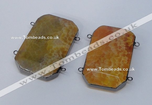 NGC970 35*55mm faceted octagonal agate connectors wholesale